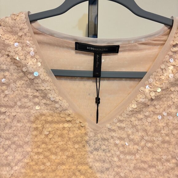 BCBGMaxAzria Maura Rose Sequin Dress - Picture 6 of 9